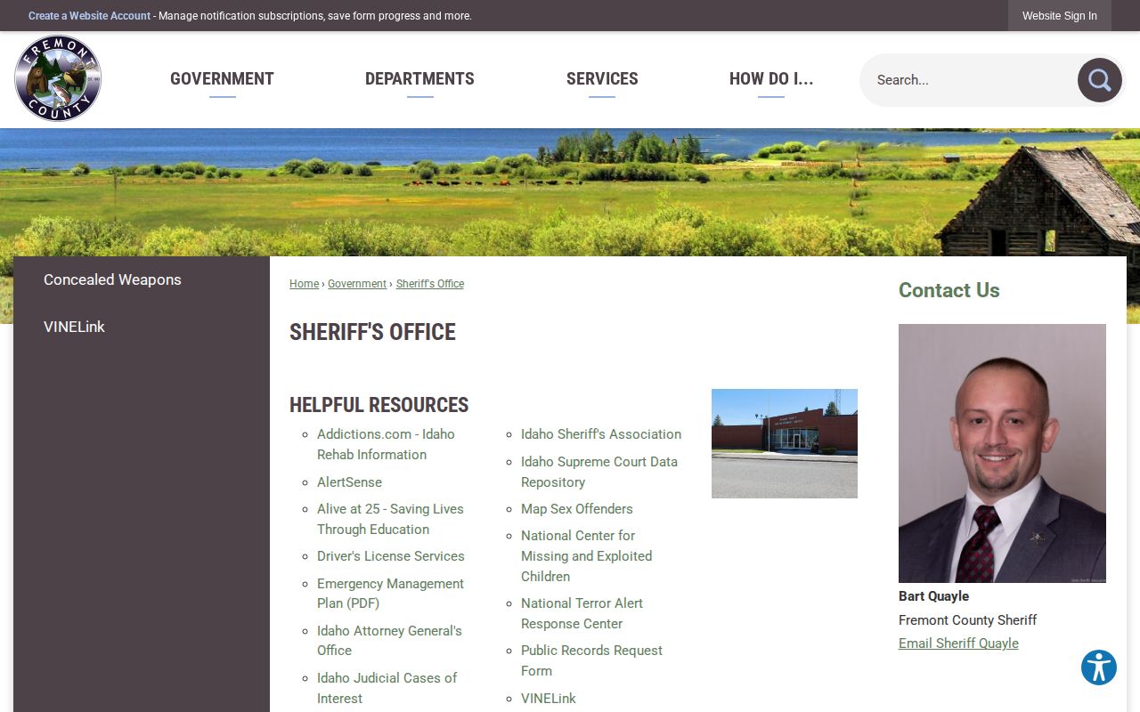 Fremont County Sheriff official arrest record and custody links for St. Anthony
